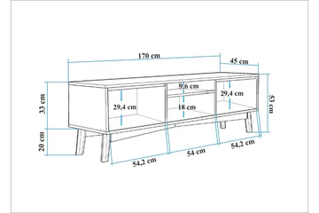 Valsot Tv-bänk 170 cm - Brun - Möbler - TV- & Mediamöbler - TV bänk & mediabänk