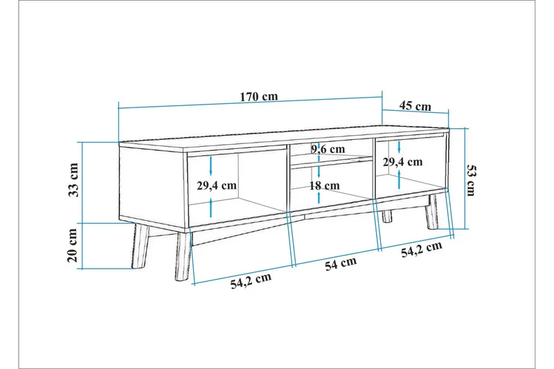 Valsot Tv-bänk 170 cm - Brun - Möbler - TV- & Mediamöbler - TV bänk & mediabänk