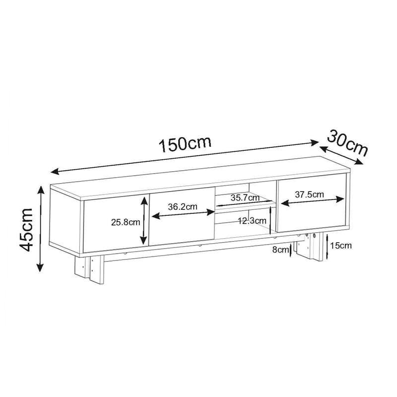 Valto Tv-Bänk 150 cm - Möbler - TV- & Mediamöbler - TV bänk & mediabänk