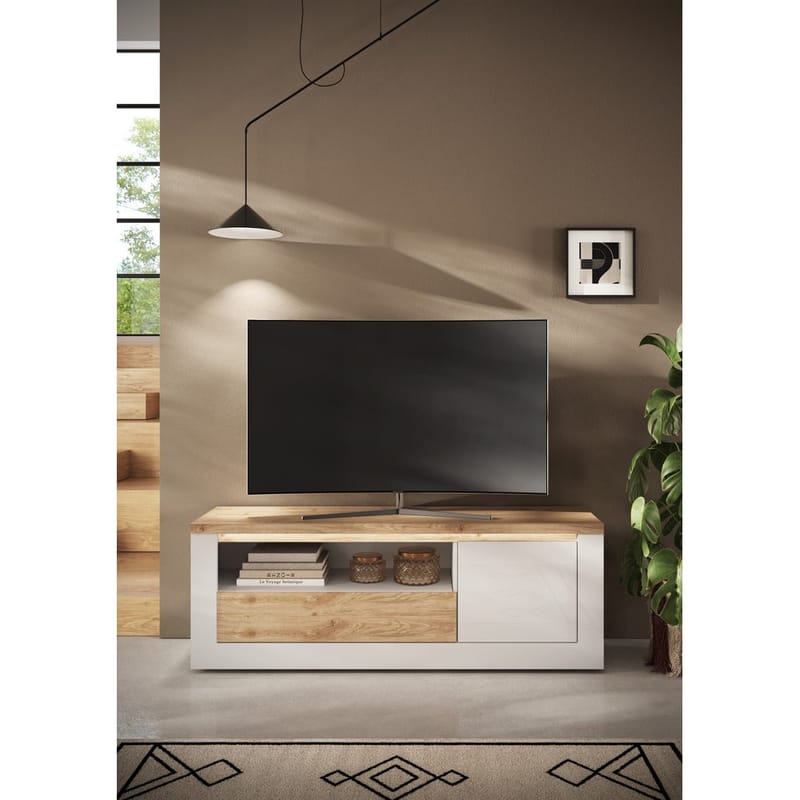 Vandesar Tv-Bänk 160 cm - Natur/Vit - Möbler - TV- & Mediamöbler - TV bänk & mediabänk