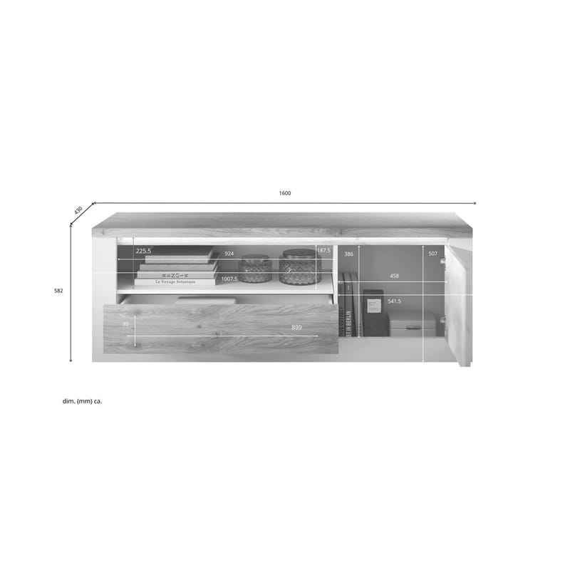 Vandesar Tv-Bänk 160 cm - Natur/Vit - Möbler - TV- & Mediamöbler - TV bänk & mediabänk