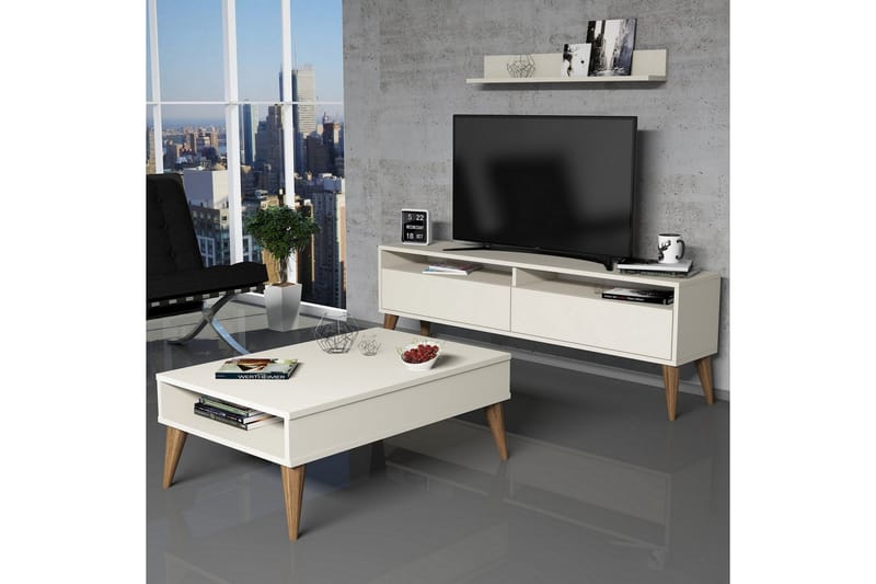 Vardagsrumsset Nyarai 150 cm - Vit - TV-möbelset