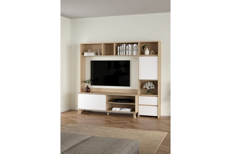Varun Tv-skåp 209 cm - Vit/Natur - Möbler - TV- & Mediamöbler - TV-skåp