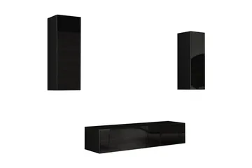 Vasil TV-möbelset 210x40x180 cm - Svart/Vit - Möbler - TV- & Mediamöbler - TV-möbelset