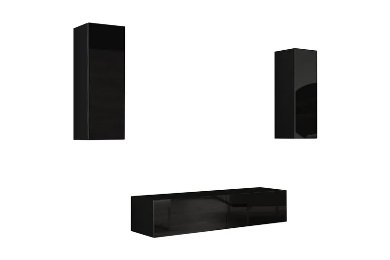 Vasil TV-möbelset 210x40x180 cm - Svart/Vit - Möbler - TV- & Mediamöbler - TV-möbelset
