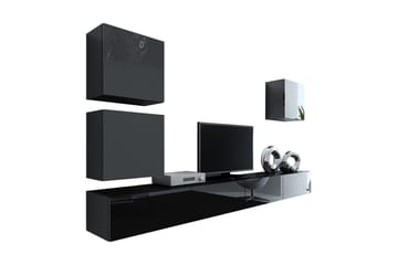 Vasil TV-möbelset 280x40x180 cm - Svart/Vit - Möbler - TV- & Mediamöbler - TV-möbelset