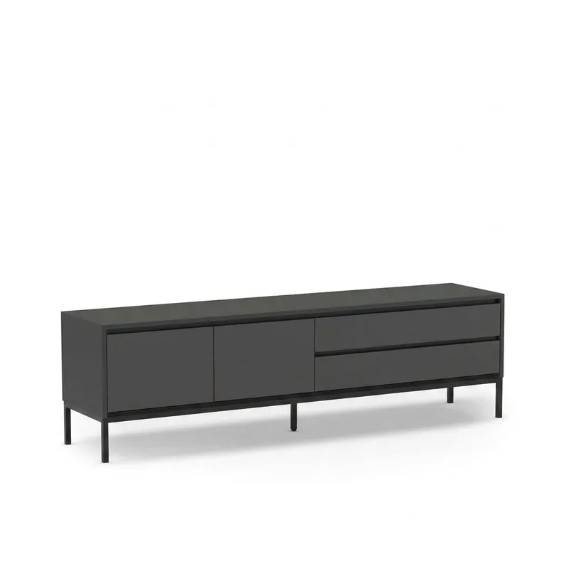 Velar TV-bänk 180x55x40 cm - antracit, wood black, svart - Möbler - TV- & Mediamöbler - TV bänk & mediabänk