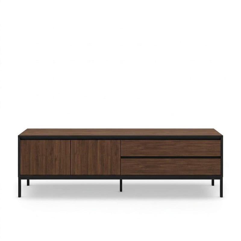 Velar TV-bänk 180x55x40 cm - Milano Walnut, Wood Black, Black - Möbler - TV- & Mediamöbler - TV bänk & mediabänk