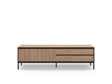 Velar TV-bänk 180x55x40 cm - naturfärgad ek, trä svart, svart - Möbler - TV- & Mediamöbler - TV bänk & mediabänk