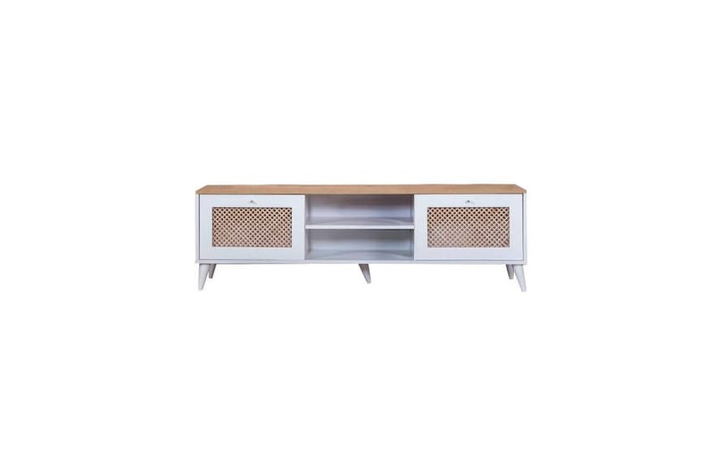 Velin Tv-bänk 55 cm - Mediumfärgat trä/Vit - Möbler - TV- & Mediamöbler - TV bänk & mediabänk