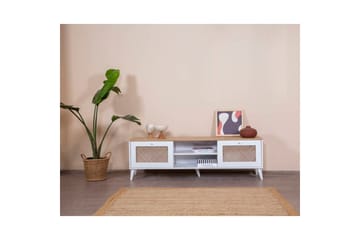 Velin Tv-bänk 55 cm - Mediumfärgat trä/Vit - Möbler - TV- & Mediamöbler - TV bänk & mediabänk