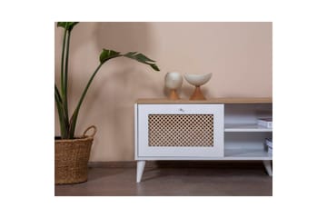 Velin Tv-bänk 55 cm - Mediumfärgat trä/Vit - Möbler - TV- & Mediamöbler - TV bänk & mediabänk