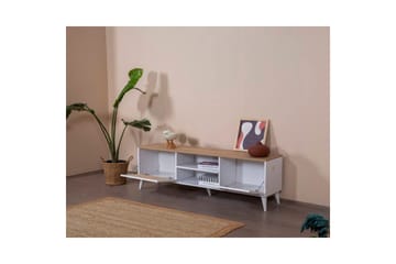 Velin Tv-bänk 55 cm - Mediumfärgat trä/Vit - Möbler - TV- & Mediamöbler - TV bänk & mediabänk