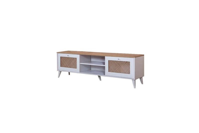 Velin Tv-bänk 55 cm - Mediumfärgat trä/Vit - Möbler - TV- & Mediamöbler - TV bänk & mediabänk