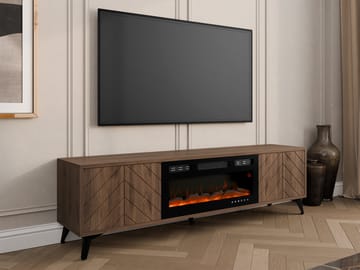 Vemdalen Golvstående Tv Bänk 184 cm med Förvaring i Mörkt Trä - Brun - Möbler - TV- & Mediamöbler - TV bänk & mediabänk