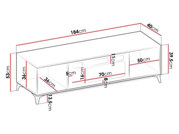 Vemdalen Tv-bänk 184 cm - brun - Möbler - TV- & Mediamöbler - TV bänk & mediabänk