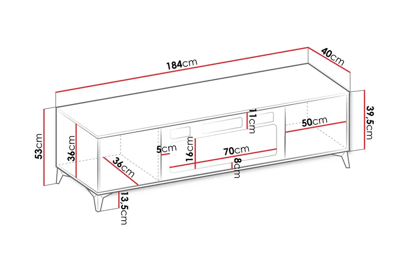 Vemdalen Tv-bänk 184 cm - Sand beige - Möbler - TV- & Mediamöbler - TV bänk & mediabänk