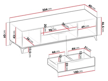 Vemdalen Tv-bänk 204 cm - brun - Möbler - TV- & Mediamöbler - TV bänk & mediabänk