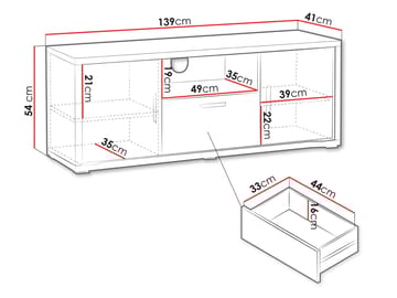 Veyricus Tv-Bänk 139 cm - Möbler - TV- & Mediamöbler - TV-skåp
