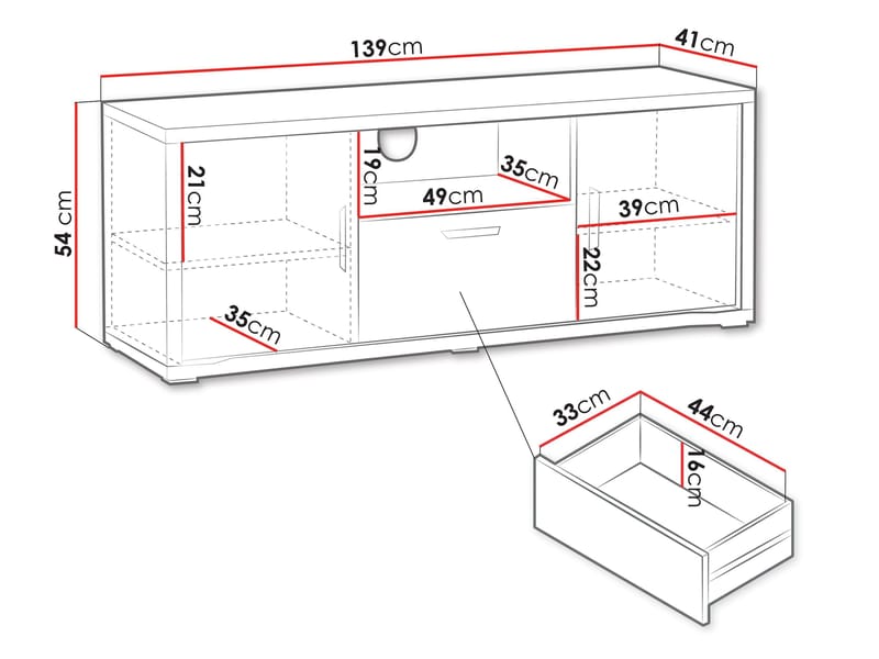 Veyricus Tv-Bänk 139 cm - Möbler - TV- & Mediamöbler - TV-skåp