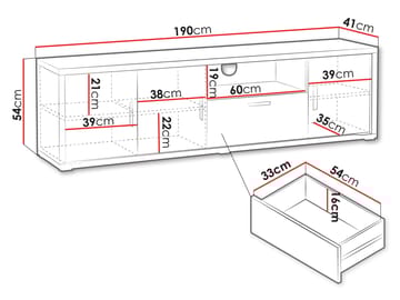 Veyricus Tv-Bänk 190 cm - Möbler - TV- & Mediamöbler - TV-skåp