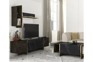 Veyron Tv-bänk 103,8 cm - Svart/Guld - Möbler - TV- & Mediamöbler - TV bänk & mediabänk