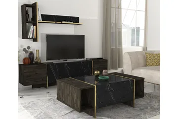 Veyron Tv-bänk 103,8 cm - Svart/Guld - Möbler - TV- & Mediamöbler - TV bänk & mediabänk