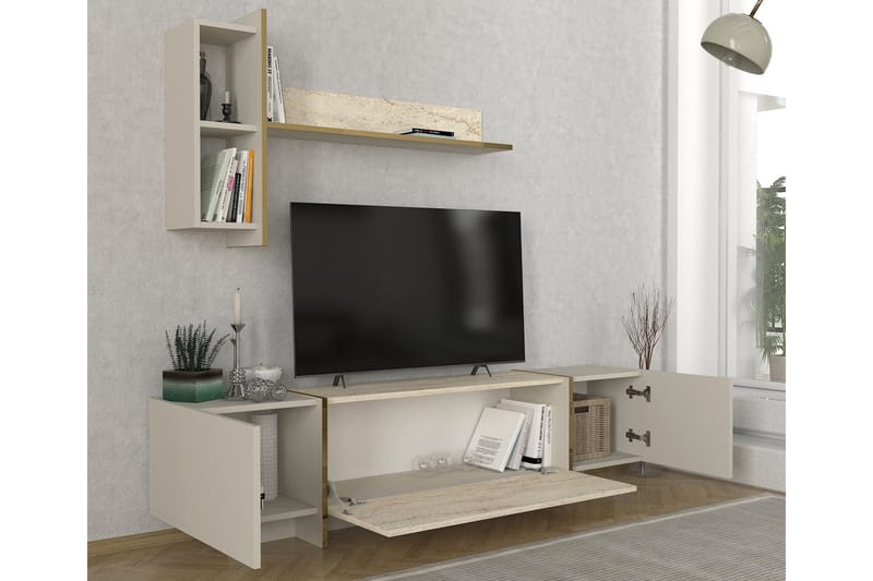 Veyron Tv-bänk 180 cm - Beige/Sandsten - Möbler - TV- & Mediamöbler - TV bänk & mediabänk