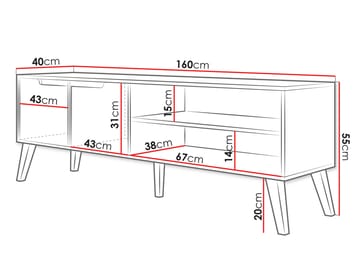 Virello Tv-bänk 160 cm - beige - Möbler - TV- & Mediamöbler - TV bänk & mediabänk