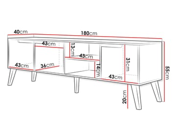 Virello Tv-bänk 180 cm - brun - Möbler - TV- & Mediamöbler - TV bänk & mediabänk