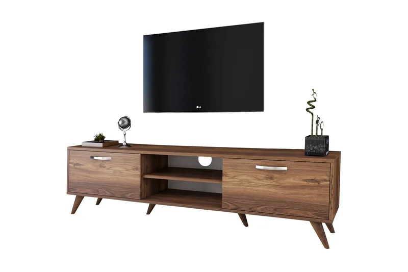 Virkesbo Tv bänk med Förvaring 180 cm - Valnöt / Brun / Rustik - Möbler - TV- & Mediamöbler - TV bänk & mediabänk