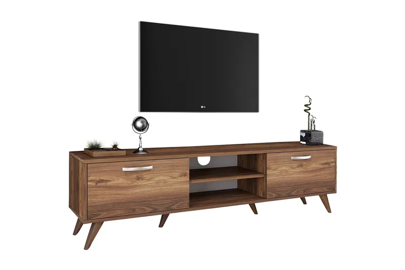 Virkesbo Tv bänk med Förvaring 180 cm - Valnöt / Brun / Rustik - Möbler - TV- & Mediamöbler - TV bänk & mediabänk