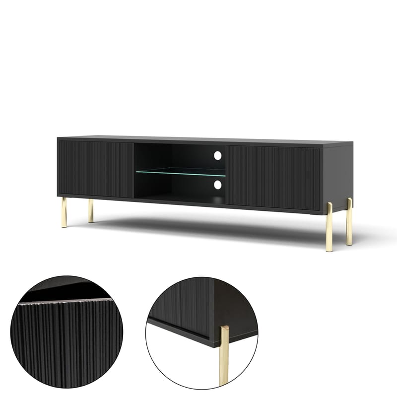 Virmani Tv-bänk 135 cm - Svart - Möbler - TV- & Mediamöbler - TV bänk & mediabänk