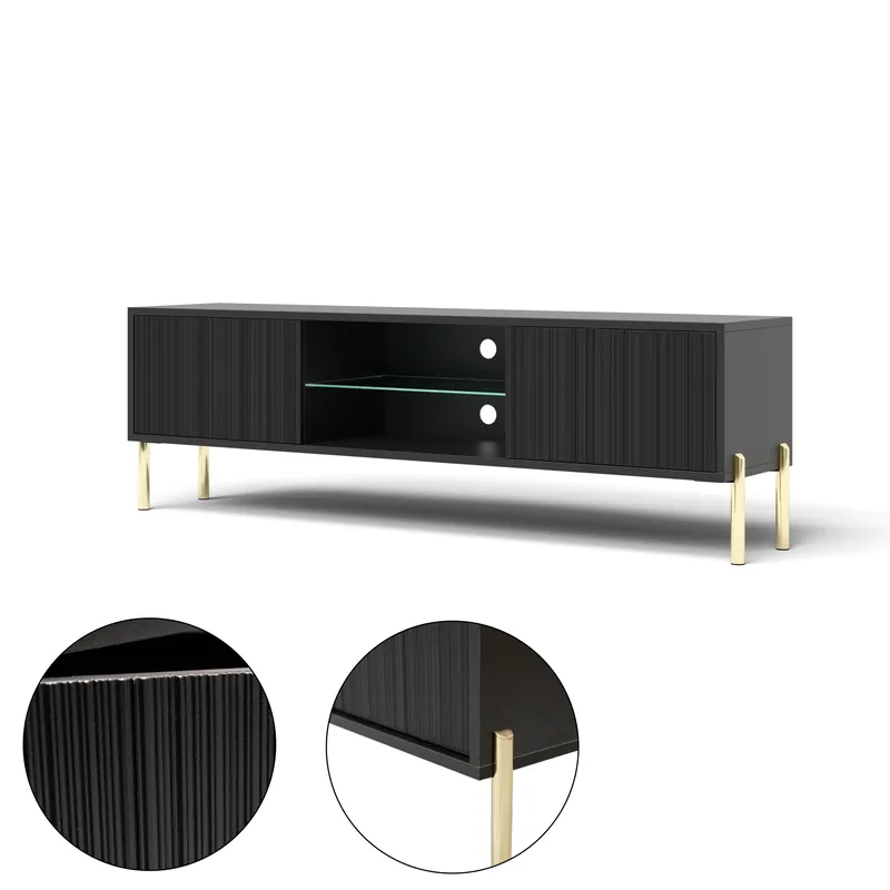 Virmani Tv-bänk 135 cm - Svart - Möbler - TV- & Mediamöbler - TV bänk & mediabänk