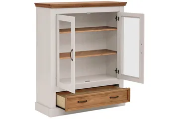 Vitrin Selma Vit/Fläck/Vax - Vit/Fläck/Vax - Förvaring - Skåp - Vitrinskåp