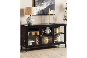 Vitrinskåp Newport Svart - Svart - Förvaring - Skåp - Vitrinskåp