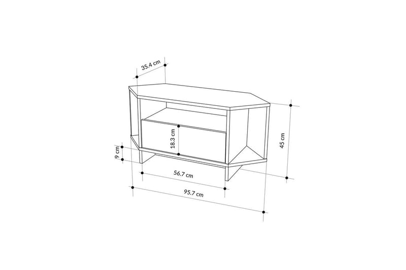 Viva Tv-bänk 95,7 cm - Vit - Möbler - TV- & Mediamöbler - TV bänk & mediabänk