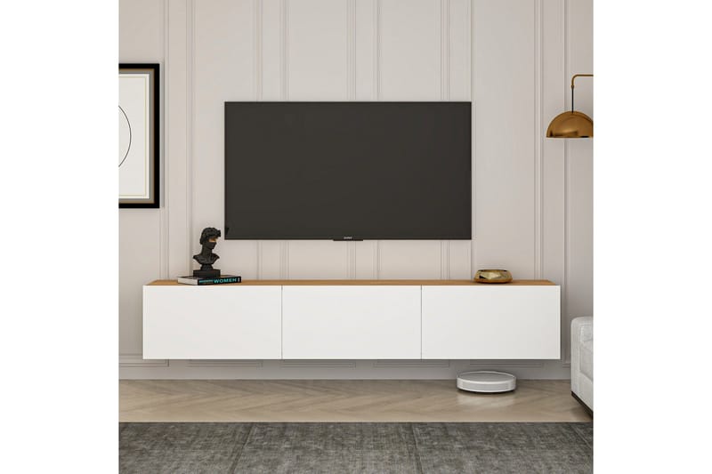 West Tv-bänk 150 cm - Vit/Brun - Möbler - TV- & Mediamöbler - TV bänk & mediabänk