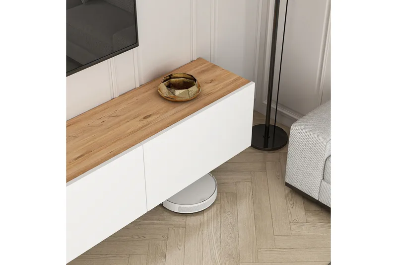 West Tv-bänk 150 cm - Vit/Brun - Möbler - TV- & Mediamöbler - TV bänk & mediabänk