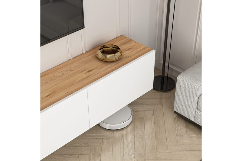 West Tv-bänk 150 cm - Vit/Brun - Möbler - TV- & Mediamöbler - TV bänk & mediabänk