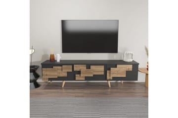 Xamira Tv-bänk 160 cm - Mörkfärgat trä/Antracit - Möbler - TV- & Mediamöbler - TV bänk & mediabänk