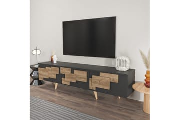 Xamira Tv-bänk 160 cm - Mörkfärgat trä/Antracit - Möbler - TV- & Mediamöbler - TV bänk & mediabänk