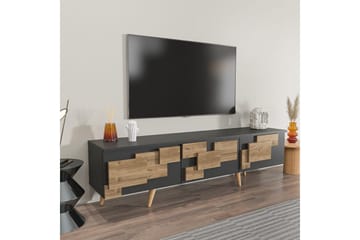 Xamira Tv-bänk 160 cm - Mörkfärgat trä/Antracit - Möbler - TV- & Mediamöbler - TV bänk & mediabänk