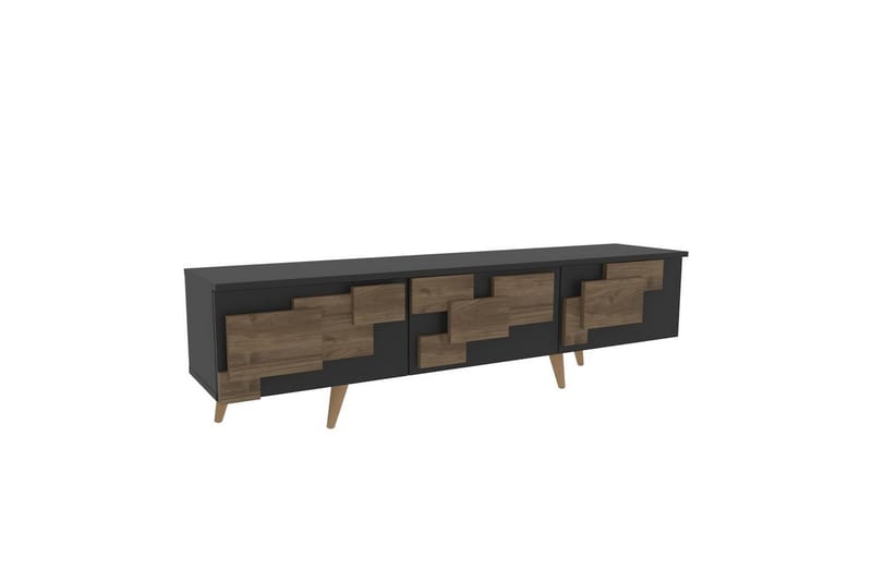 Xamira Tv-bänk 160 cm - Mörkfärgat trä/Antracit - Möbler - TV- & Mediamöbler - TV bänk & mediabänk