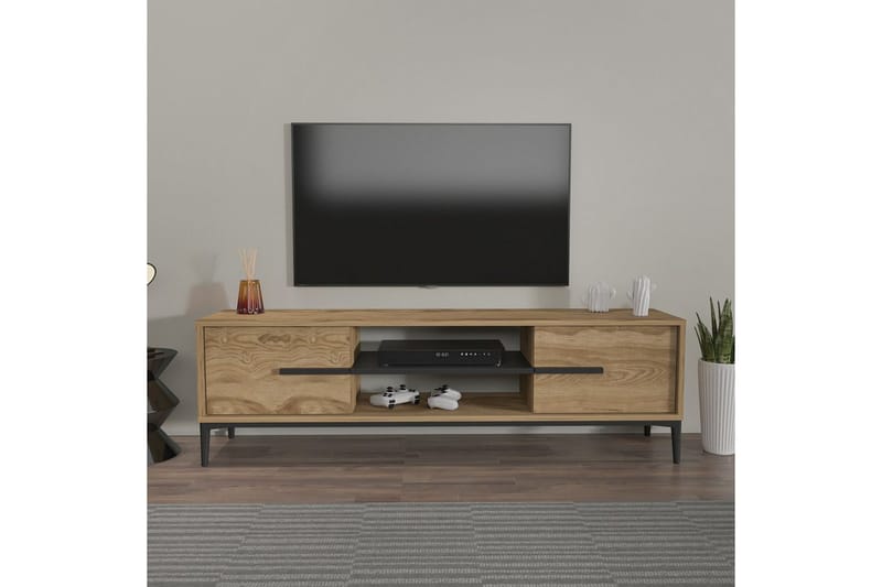 Yemisen Tv-bänk 120 cm - Brun/Svart - Möbler - TV- & Mediamöbler - TV bänk & mediabänk