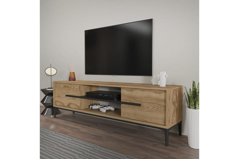 Yemisen Tv-bänk 120 cm - Brun/Svart - Möbler - TV- & Mediamöbler - TV bänk & mediabänk