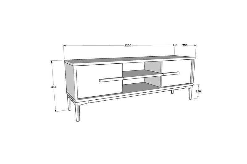 Yemisen Tv-bänk 120 cm - Brun/Svart - Möbler - TV- & Mediamöbler - TV bänk & mediabänk