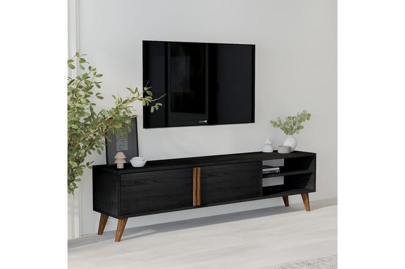 Ythmere Tv-bänk 160 cm - Svart - Möbler - TV- & Mediamöbler - TV bänk & mediabänk