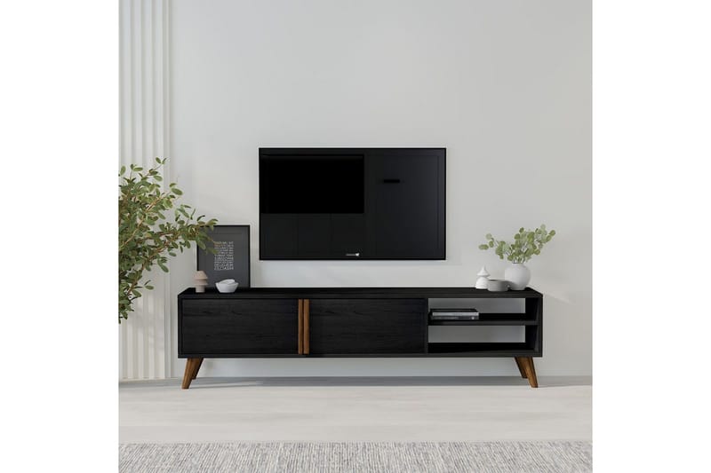 Ythmere Tv-bänk 160 cm - Svart - Möbler - TV- & Mediamöbler - TV bänk & mediabänk
