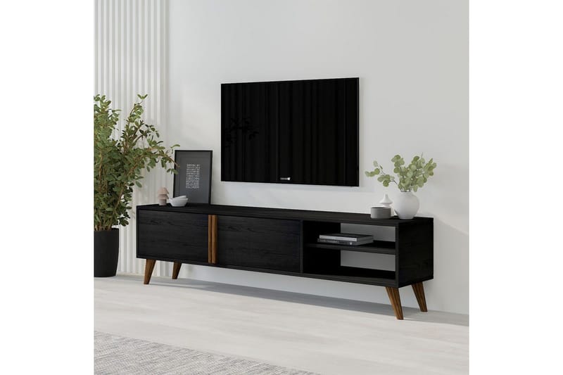 Ythmere Tv-bänk 160 cm - Svart - Möbler - TV- & Mediamöbler - TV bänk & mediabänk